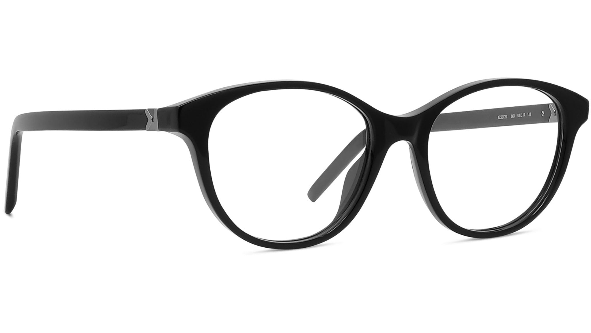 K Logo Black Oval Eyeglasses