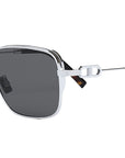 CD Link N1U Silver Rectangular Sunglasses