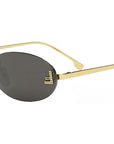 Fendi First Crystal Gold Oval Sunglasses