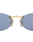 Fendi First Crystal Gold Oval Sunglasses