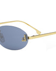 Fendi First Crystal Gold Oval Sunglasses