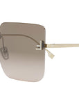 Fendi First Shiny Endura Gold Square Sunglasses