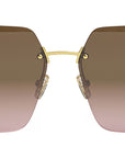 Fendi First Shiny Endura Gold Square Sunglasses