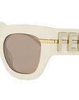 Fendigraphy White Square Sunglasses