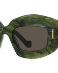 Anagram Green Rectangular Sunglasses