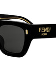 Fendi Roma Black Rectangular Sunglasses