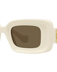 Anagram White Rectangular Sunglasses