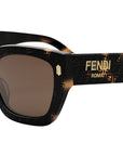 Fendi Roma Havana Rectangular Sunglasses