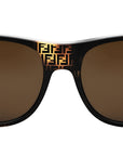 Baguette Havana Oval Sunglasses