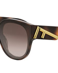 Fendi First Brown Round Sunglasses