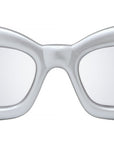 Inflated Silver Cat Eye Sunglasses