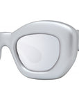 Inflated Silver Cat Eye Sunglasses