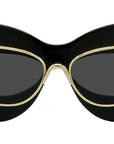 Signature Solid Black Cat Eye Sunglasses