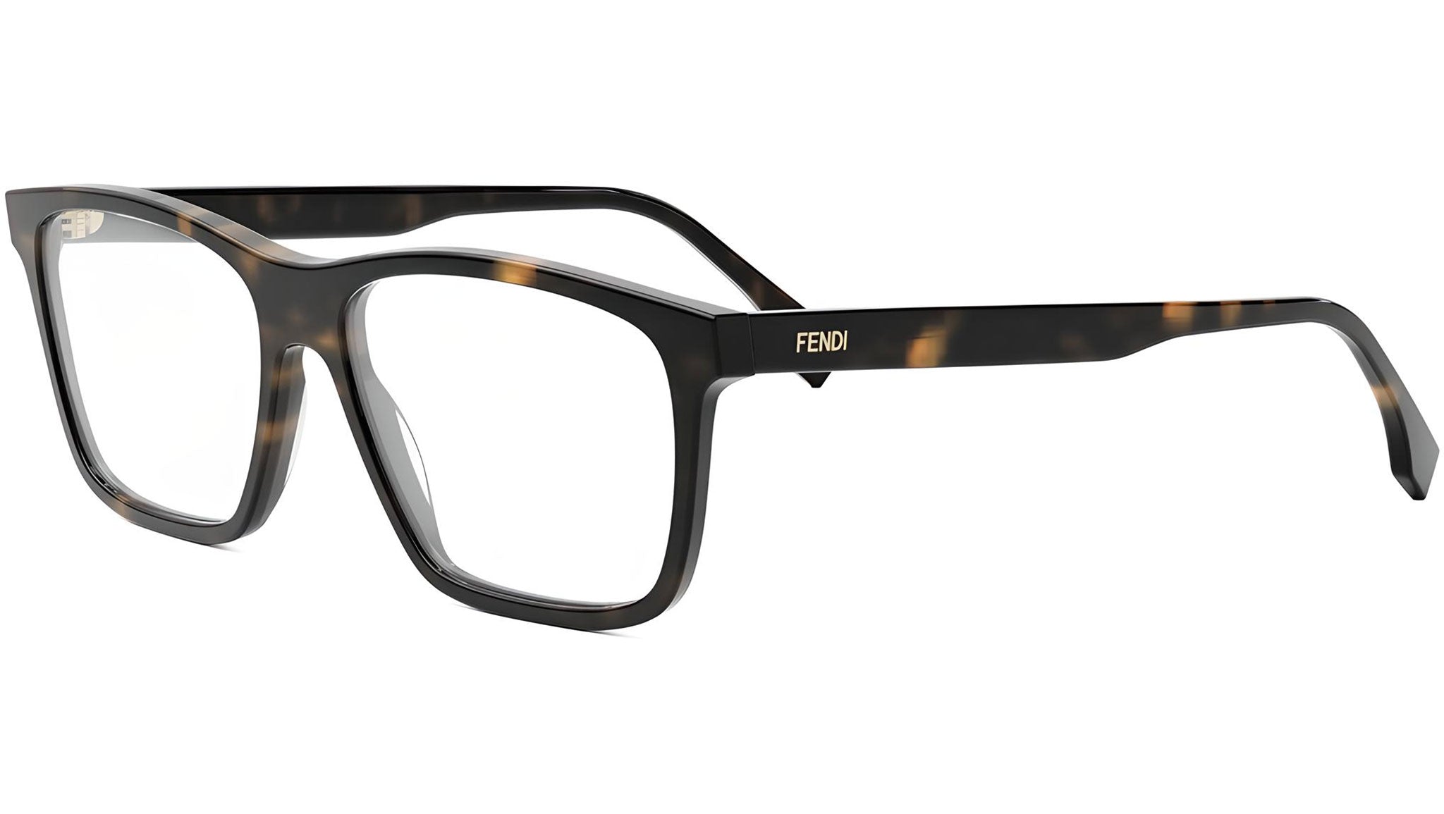 Fendi Fine Havana Rectangular Eyeglasses