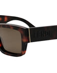 Signature Havana Rectangular Sunglasses