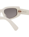 B.zero1 White Rectangular Sunglasses