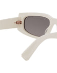 B.zero1 White Rectangular Sunglasses