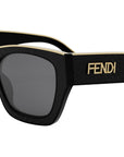 Fendi Roma Black Square Sunglasses