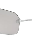 Fendi First Crystal Silver Rectangular Sunglasses