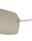 Fendi First Crystal Rose Rectangular Sunglasses