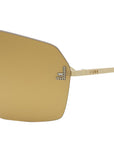 Fendi First Crystal Yellow Rectangular Sunglasses