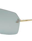 Fendi First Crystal Yellow Rectangular Sunglasses