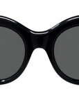 Curvy Black Round Sunglasses