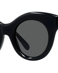 Curvy Black Round Sunglasses