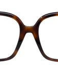 Slim Havana Geometric Eyeglasses