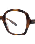 Slim Havana Geometric Eyeglasses