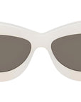 Curvy White Cat Eye Sunglasses