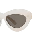 Curvy White Cat Eye Sunglasses