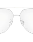 Baguette Silver Pilot Eyeglasses