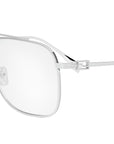 Baguette Silver Pilot Eyeglasses