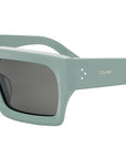 CELINE 3 Dots Opaline Emerald Rectangular Sunglasses