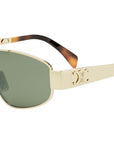 Metal Triomphe Shiny Gold Pilot Sunglasses