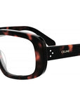 CELINE 3 Dots Red Havana Rectangular Eyeglasses