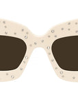 Anagram White Rectangular Sunglasses