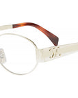 Metal Triomphe Light Gold Oval Eyeglasses