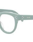 CELINE 3 Dots Green Round Eyeglasses