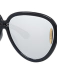 Wave Mask Black Pilot Sunglasses