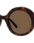 Thin Havana Round Sunglasses