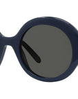 Thin Blue Round Sunglasses