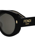 Fendi Roma Black Round Sunglasses