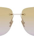 Fendi First Crystal Rose Gold Geometric Sunglasses