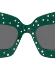 Anagram Green Rectangular Sunglasses