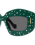 Anagram Green Rectangular Sunglasses