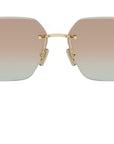 Serpenti Gold Geometric Sunglasses