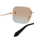 Serpenti Gold Geometric Sunglasses