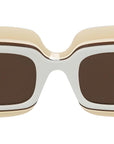 Paula's Ibiza White Rectangular Sunglasses